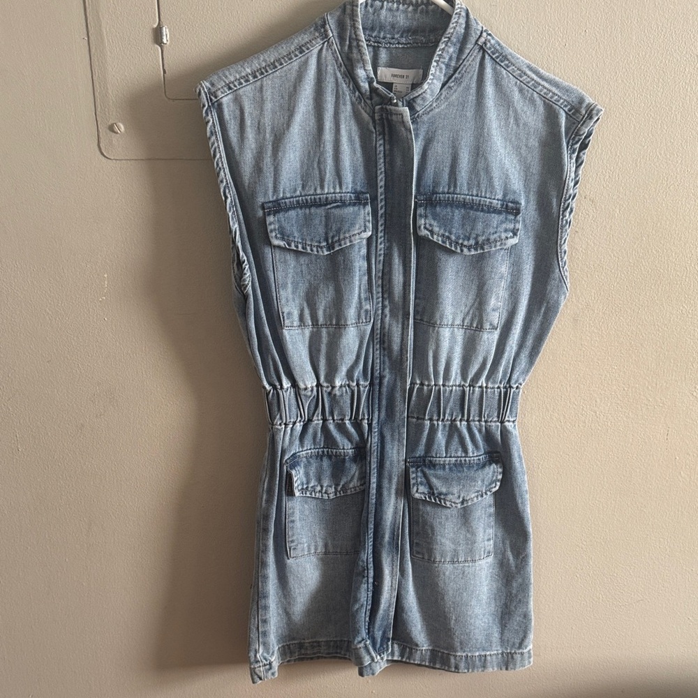 Forever 21 Light Blue Denim Jumpsuit